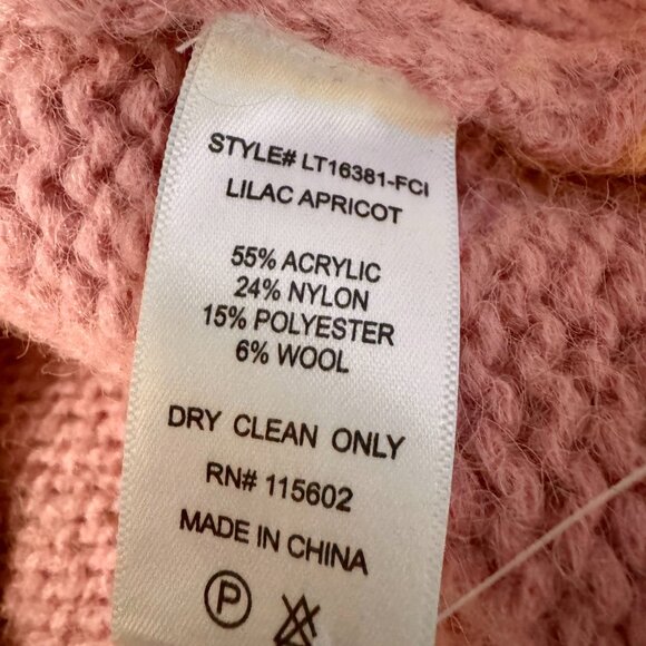 Adorable LUSH pink and orange cropped knit cardigan size M - Picture 6 of 6